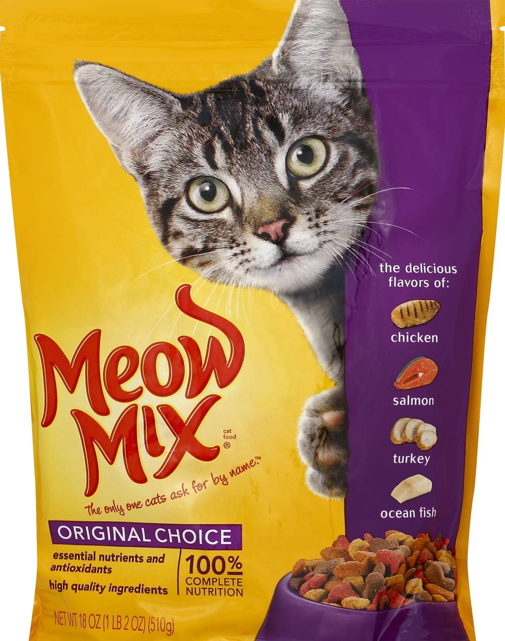 Meow Mix Chicken Salmon Turkry Ocean Fish Original Choice Cat Food (1.12 lbs)