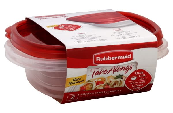 Rubbermaid Containers + Lids, Red (2 ct)