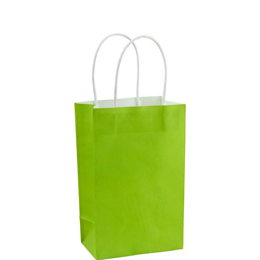 Small Kiwi Green Paper Gift Bag, 5.25in x 8.25inA