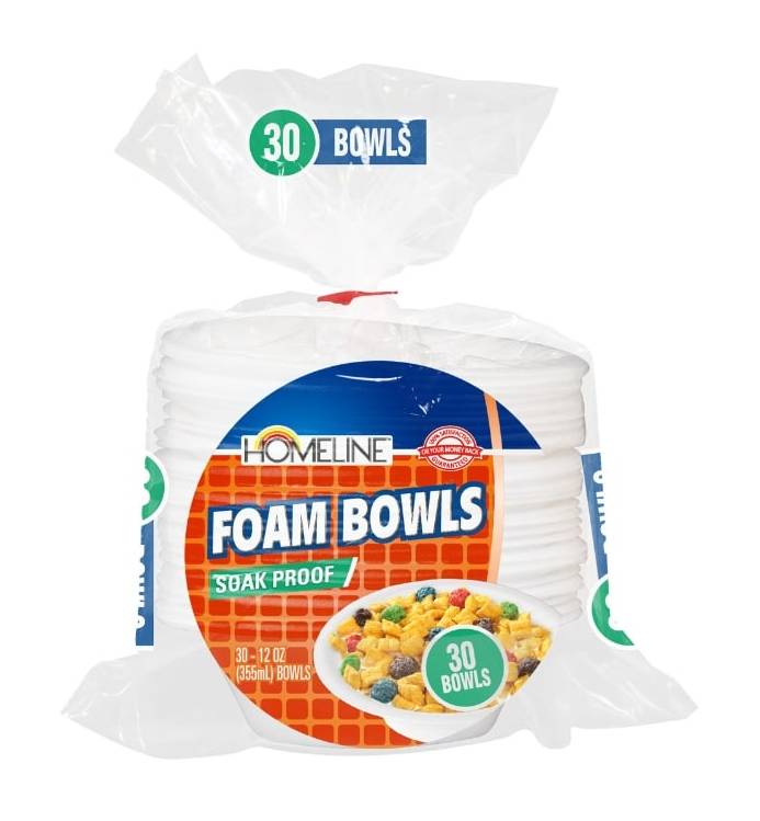Homeline Foam Bowls, 30 ct.