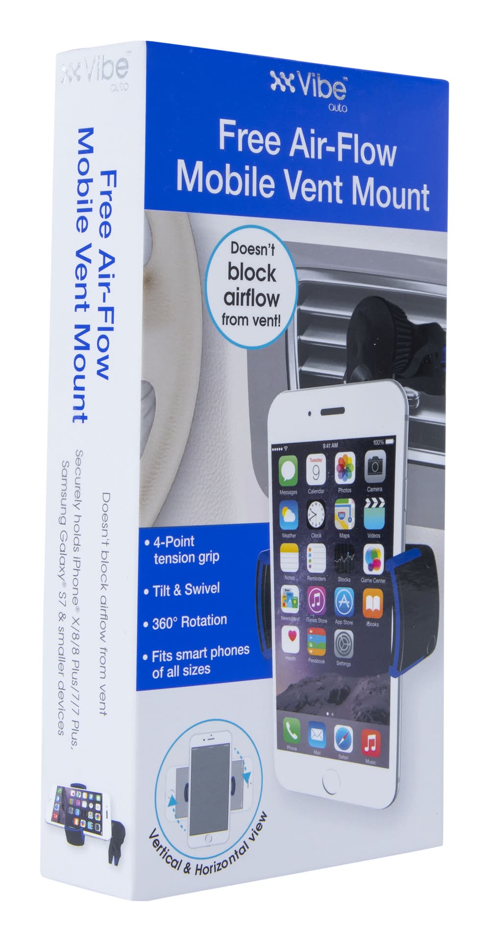 Free Air-Flow Mobile Phone Vent Mount Blue