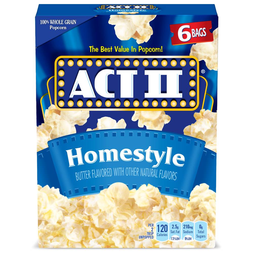 Act II Butter Flavored Microwave Popcorn (16.5 oz, 6 ct)