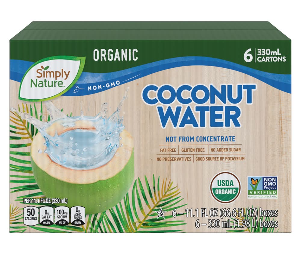 Simply Nature Organic Coconut Water (6 x 11.1 fl oz)