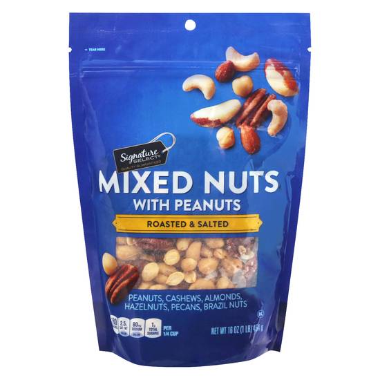 Signature Select Mixed Nuts With Peanuts, Roasted & Salted (16 oz)