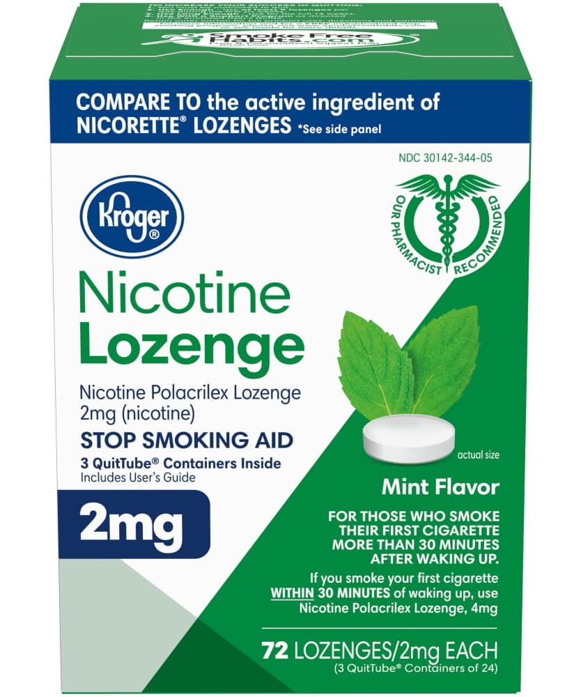 Kroger Nicotine Lozenges 2 mg, Mint (72 ct)