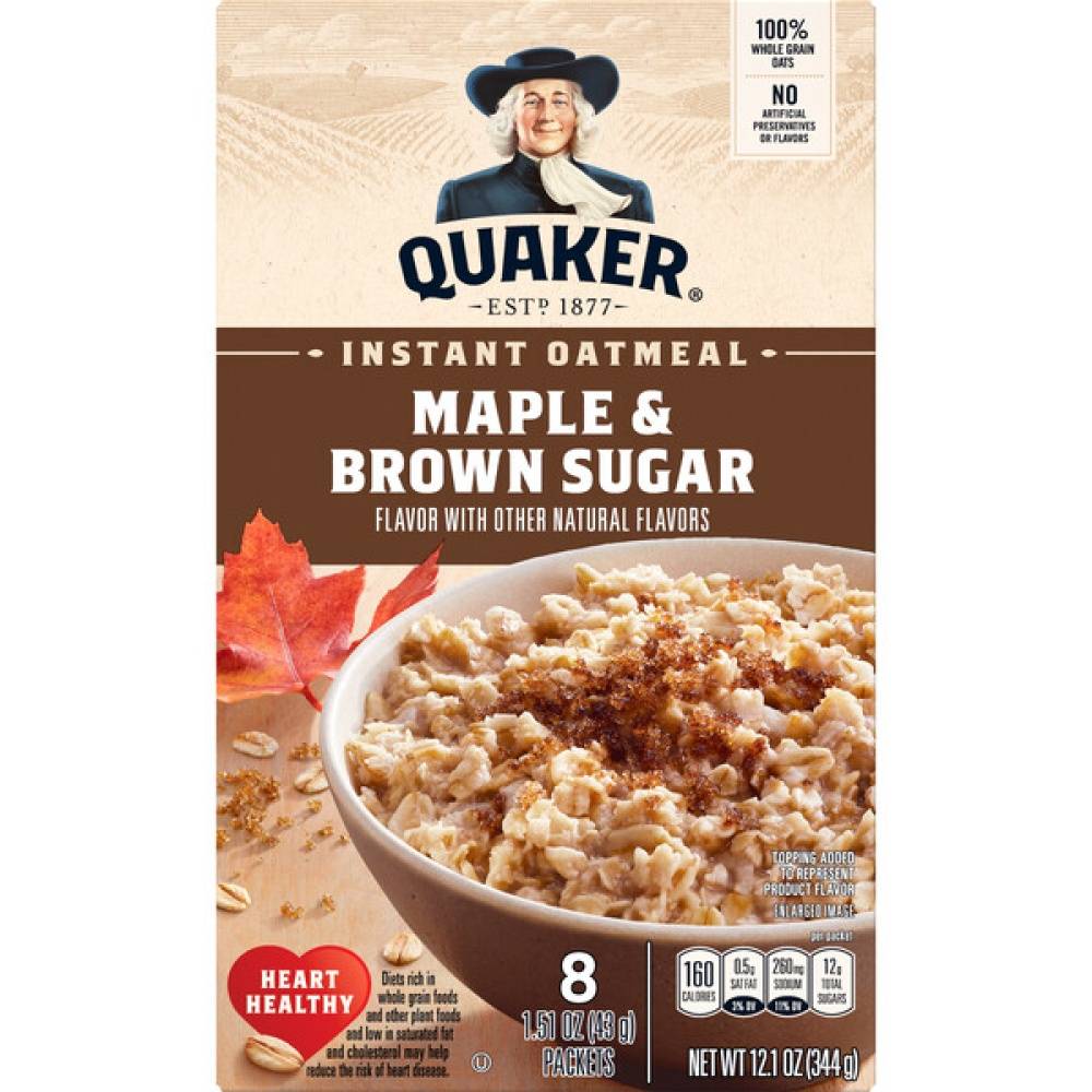 Quaker Instant Oatmeal, Maple-Brown Sugar (1.51 oz, 8 ct)