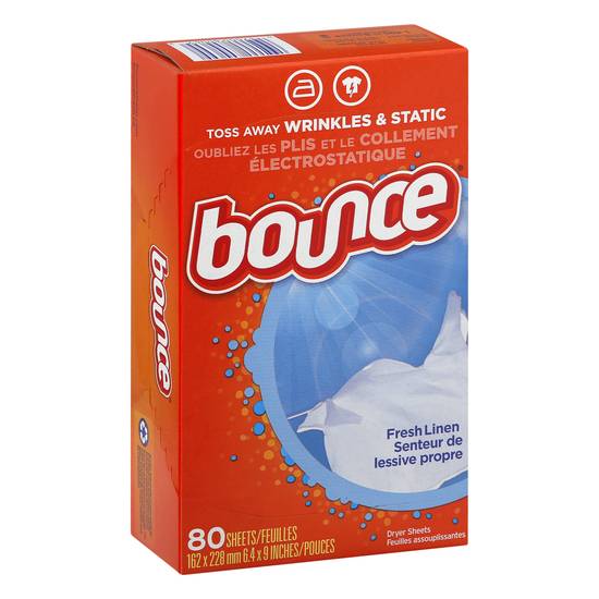 Bounce Fresh Linen Dryer Sheets (80 ct) (6.4 * 9 in)