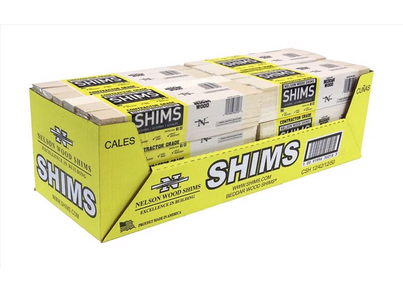 Nelson 1.5 In. W X 12 In. L Wood Shim 42 Pk