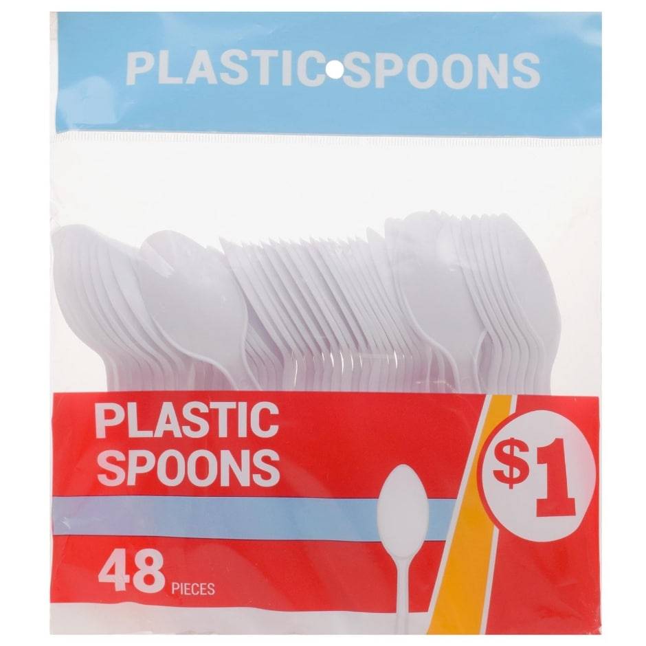 Plastic Spoons, White (48 ct)