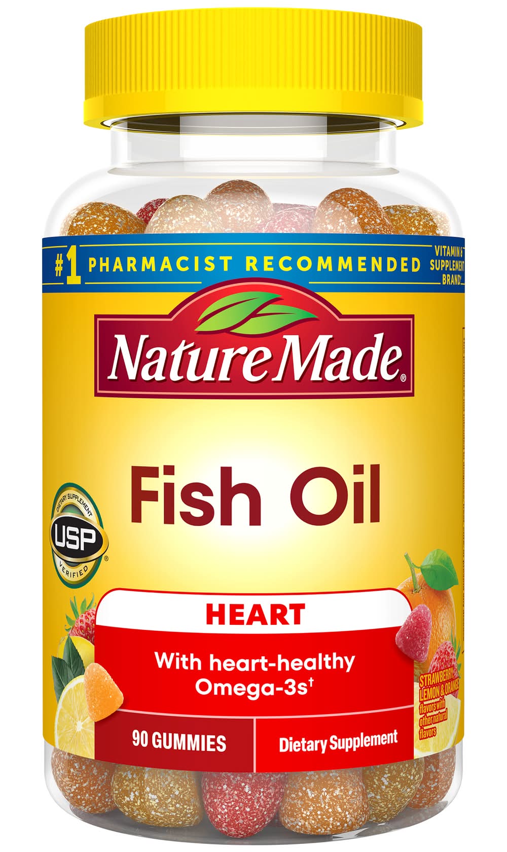 Nature Made Strawberry Fish Oil Gummies ( 90 ct ), Lemon -Orange (0.8 lbs, 90 ct)