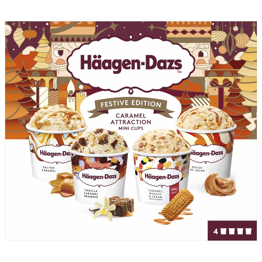 Häagen-Dazs - Crème glacée caramel attraction en mini pots, assortis (4)