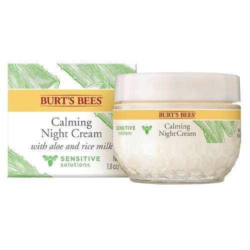 Burt's Bees Sensitive Solutions Calming Night Cream with Aloe and Rice Milk - 1.8 oz
