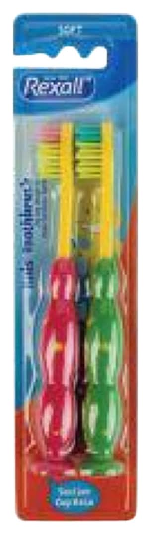 Rexall Kids Toothbrush With Suction Base, Assorted (2 ct)
