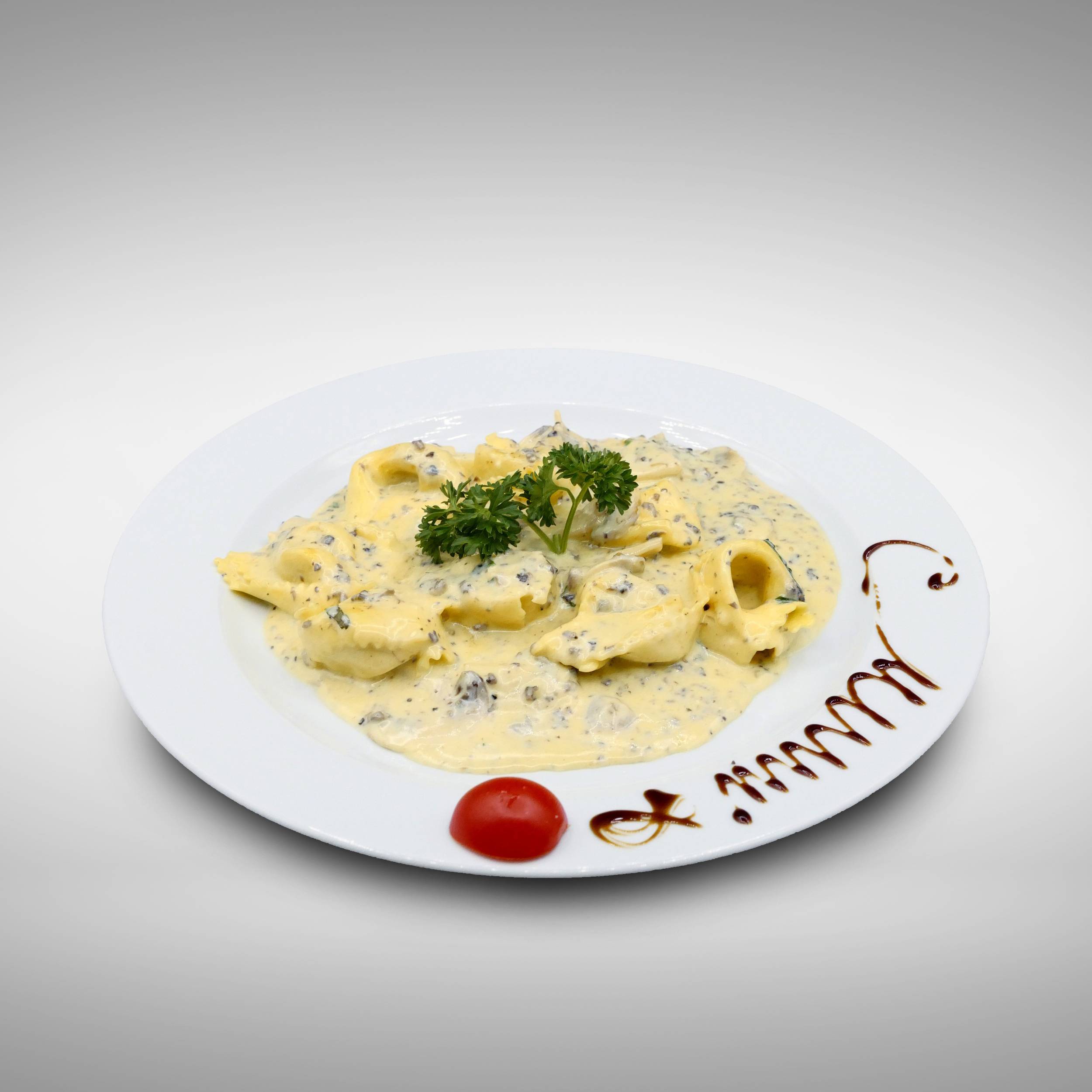 Ravioli aux champignons et huile de truffe
