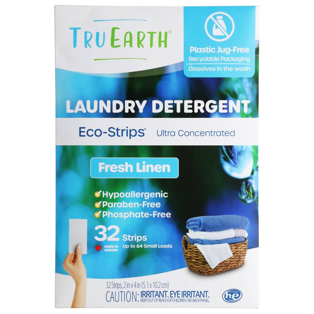 Tru Earth Eco-Strips Fresh Linen Laundry Detergent