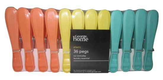 George Home Plastic Snapper Clothes Pegs