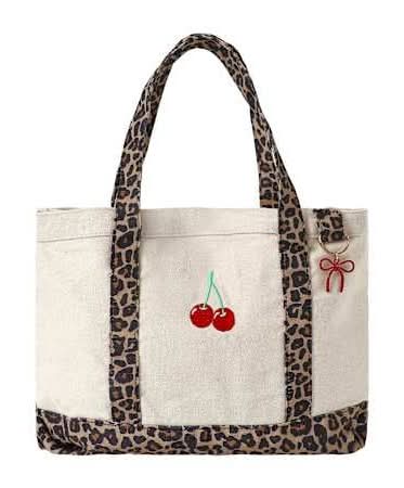 Icon Tote Handbag Leopard Cherry