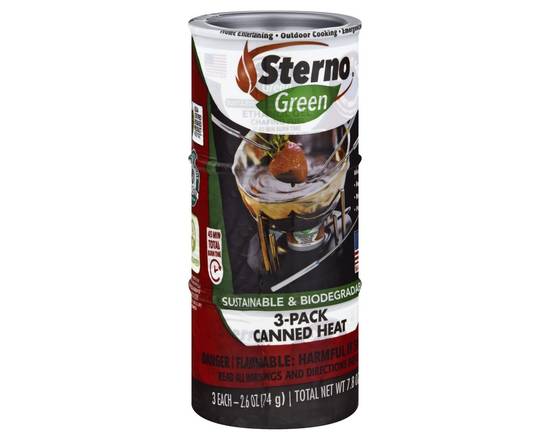 Sterno · Green Canned Heat 45-Minute Cooking Fuel (3 x 2.6 oz)