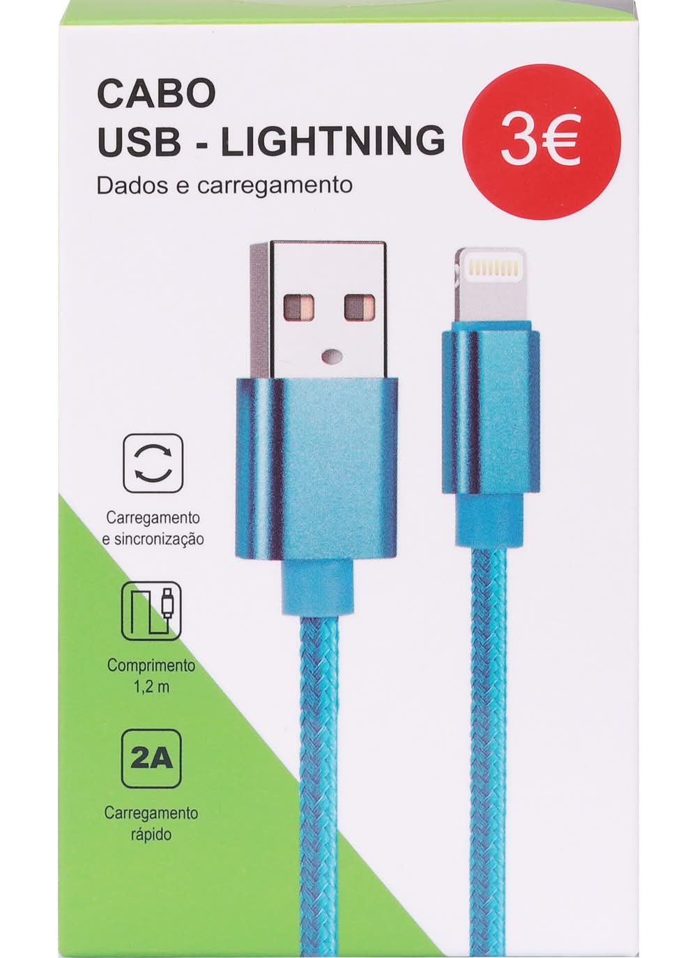 Cabo de Dado Lightning Telemóvel 120cm