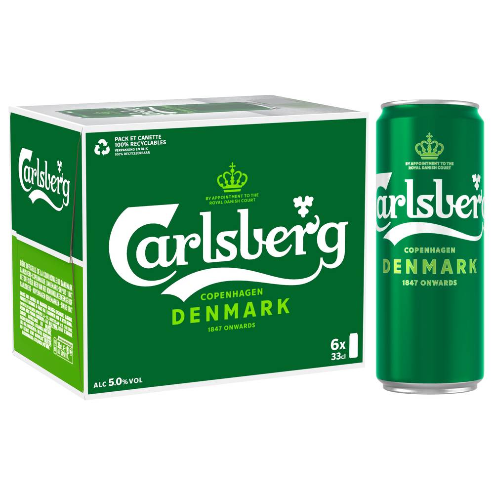 Carlsberg - Bière blonde (6 x 330ml)