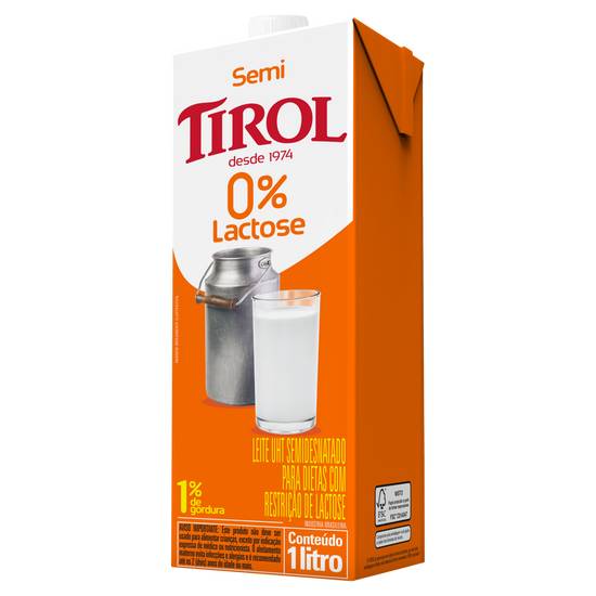 Tirol leite semidesnatado zero lactose uht (1 l)