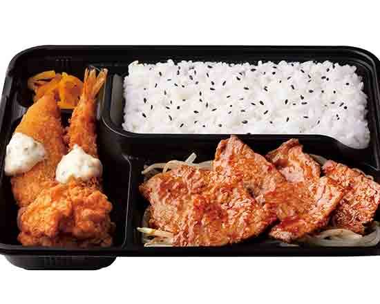 Dxともさんかく焼肉弁当Deluxe grilled tri-tip lunch box (with tartar sauce)