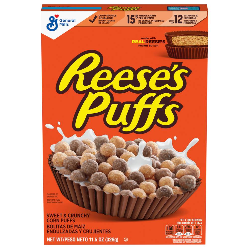 Reese's Puffs Peanut Butter Corn Puffs Cereal (11.5 oz)