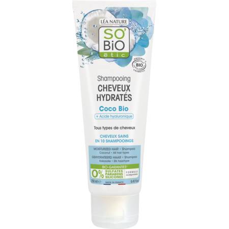 Shampoing Hydratant à l'Huile de Coco Bio SO'BIO ETIC - Le tube de 250 mL