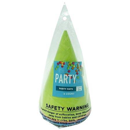 It's Party Time Party Hats (8 ct)