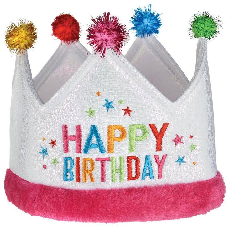 Party City Kids Pastel Iridescent Birthday Fabric Crown (7.5 in x 5.5 in )