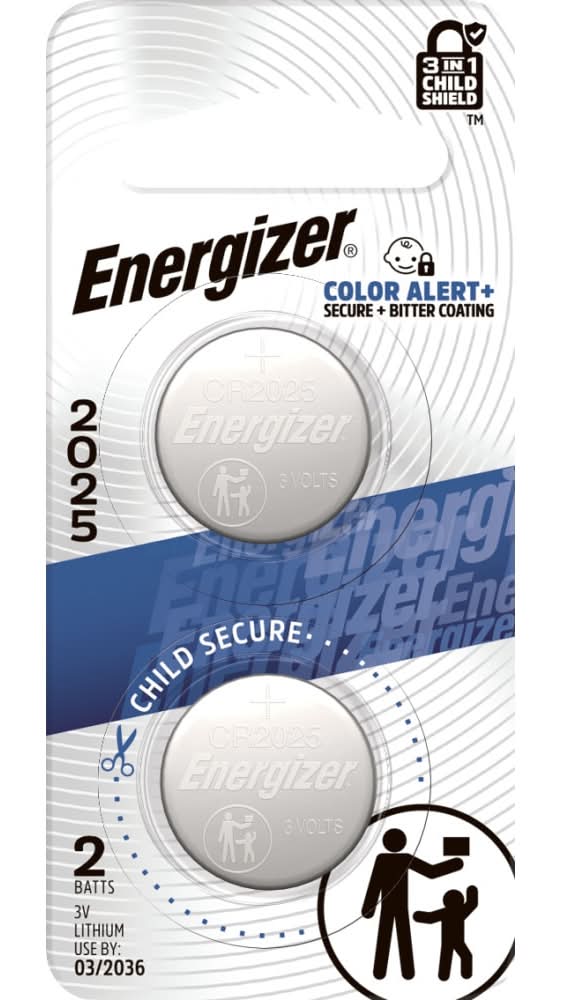 Energizer Lithium CR2025 Coin Batteries 2 -Pack