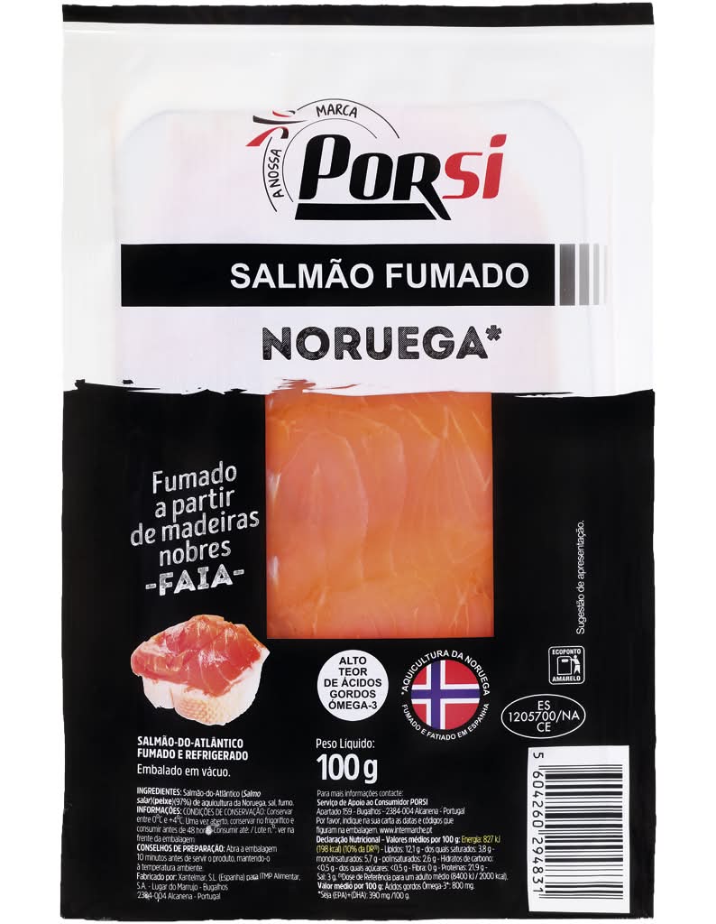 PorSi - SalmÃ£o Fumado da Noruega, 100 g