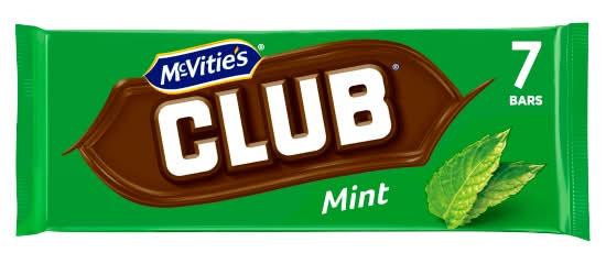 McVitie's Mint, Club Chocolate Biscuit Bar (7 pack)