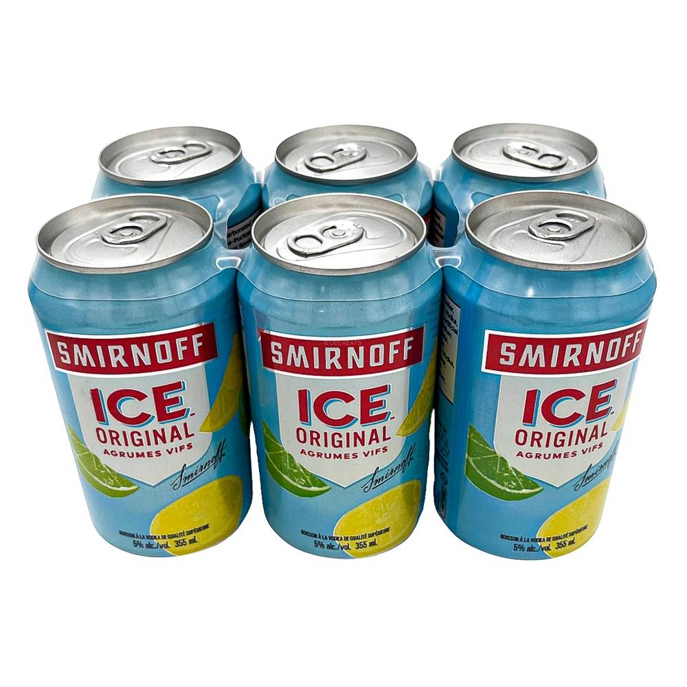 Smirnoff Ice Original Vodka, Crisp Citrus (6 x 355 ml)