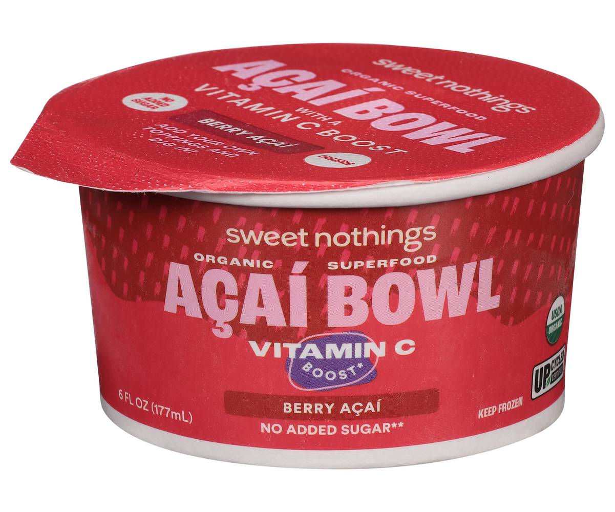 Sweet Nothings Organic No Sugar Added Acai Bowl, Berry (6 fl oz)