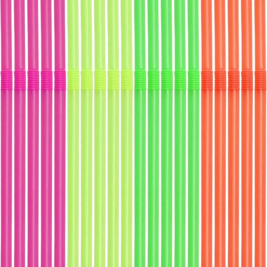 Neon Flexible Straws 200ct