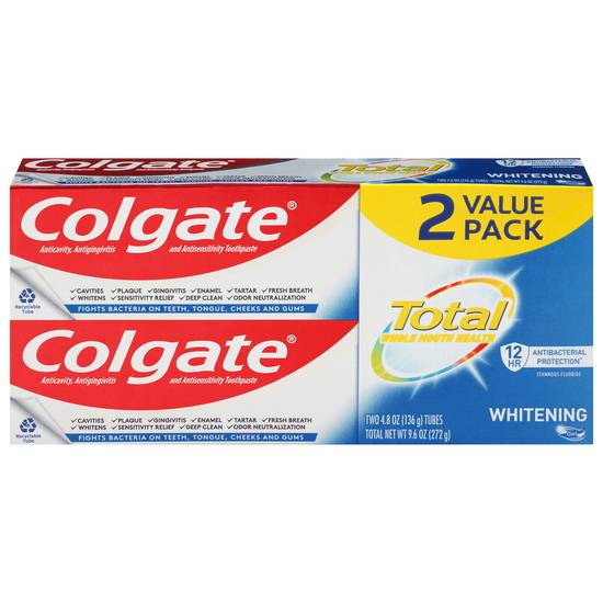 Colgate Total Gel Whitening Tooth Paste (2 ct)