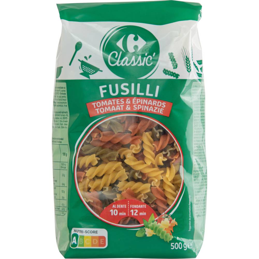 Carrefour Pâtes Fusilli Tricolores 500 g