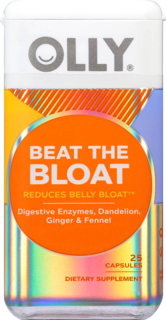 Olly Beat the Bloat Digestive Enzymes, Dandelion, Ginger & Fennel Capsules (25 ct)