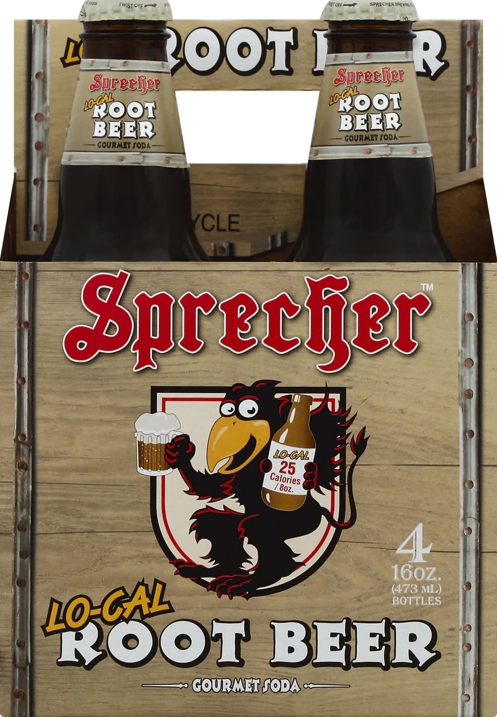 Sprecher Lo-Cal Root Beer Gourmet Soda (4 x 16 oz)