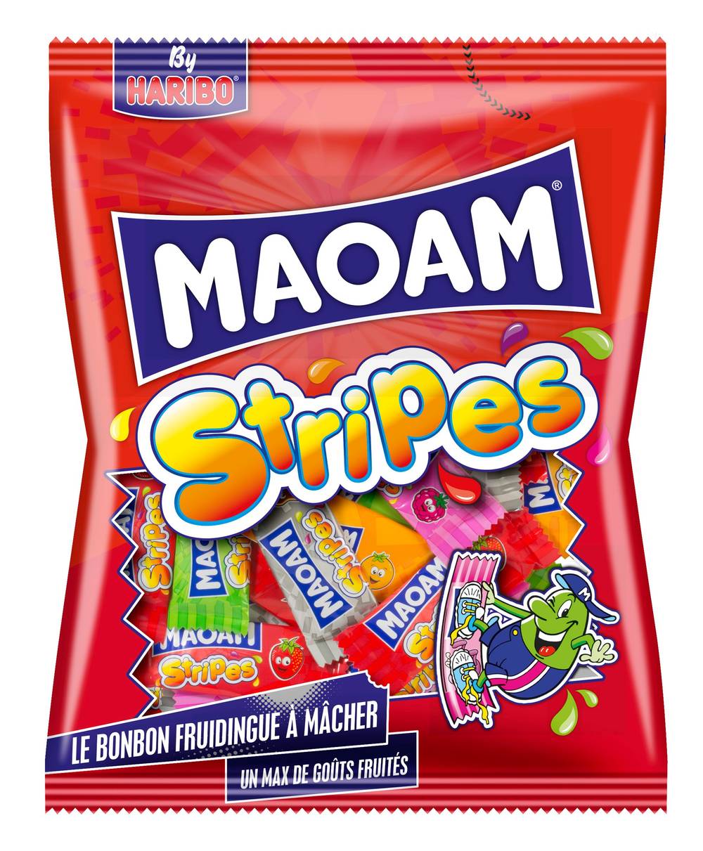 Haribo - Bonbons maoam stripes (cola - fraise - pomme - framboise - orange - cerise - citron)