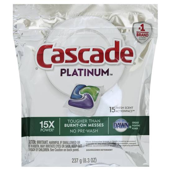 Cascade Platinum Dishwasher Detergent (15 ct)