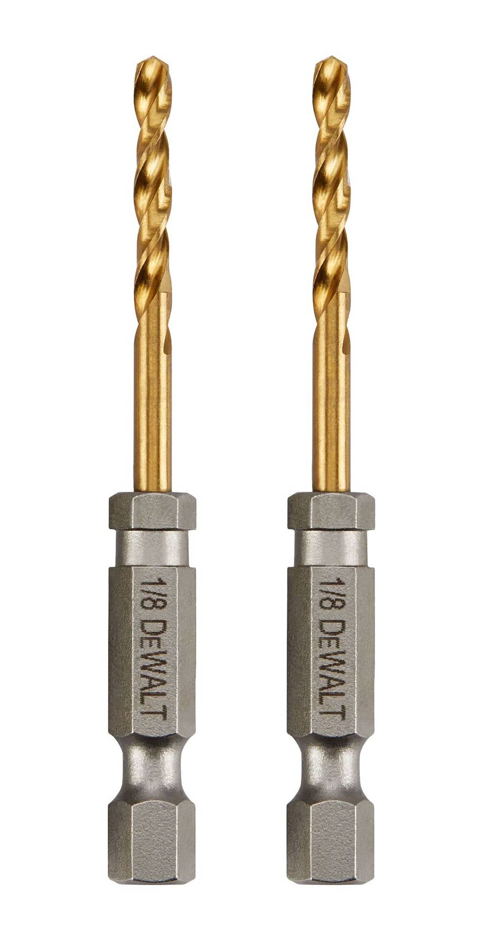 DEWALT 2-Piece 1/8-in x 2-5/8-in Titanium Nitride Coated Hss Jobber Length Twist Drill Bit | DD5108T