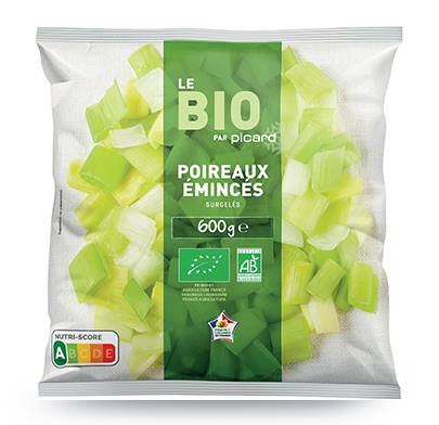 Poireaux émincés bio, France ou Belgique