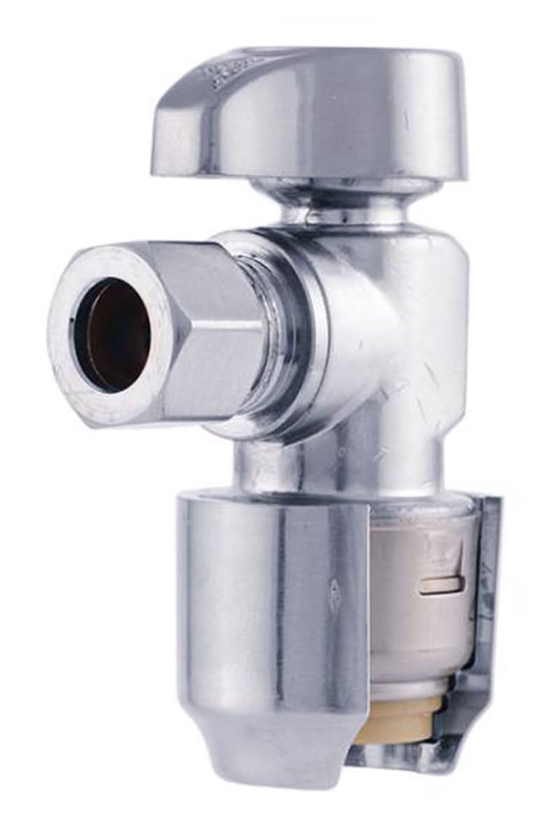 Sharkbite 1/2 In. Push X 3/8 In. Compression Chrome Plated Angle Stop Valve