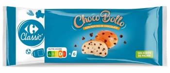 Bollo con pepitas de chocolate Classic' Carrefour 6 ud.