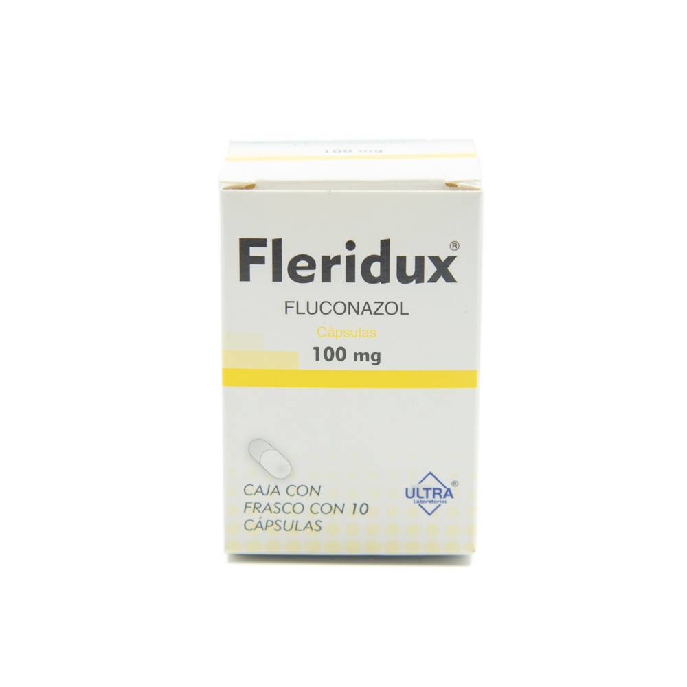 Ultra lab fleridux fluconazol cápsulas 100 mg (caja 10 piezas)