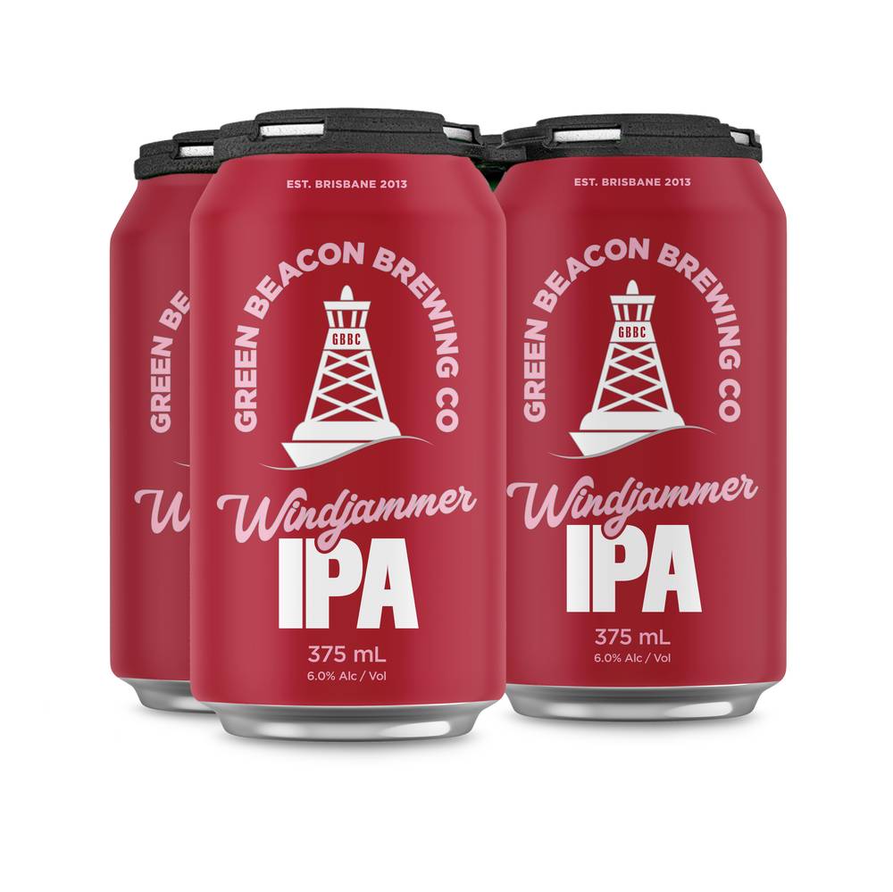Green Beacon Windjammer Indian Pale Ale Can 375mL X 4 pack