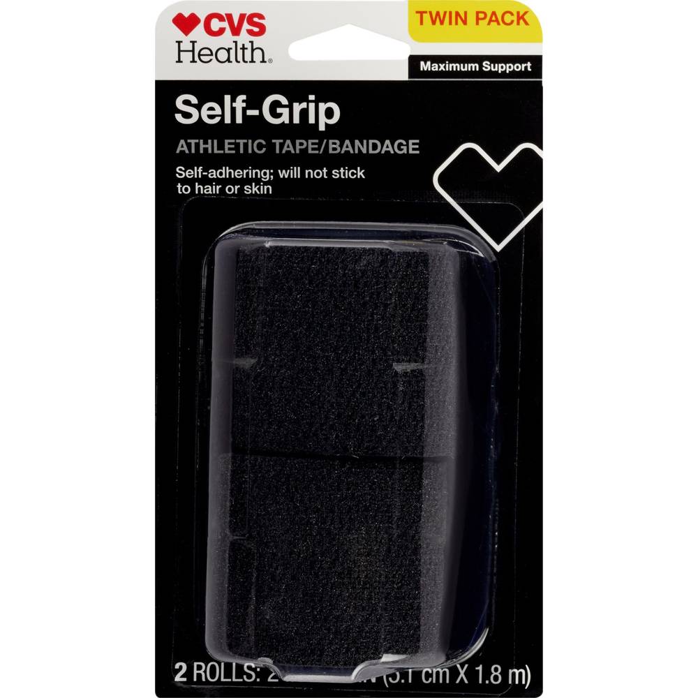 Cvs Health Self-Grip Athltic Tape / Bandage, Black, 2 Ct