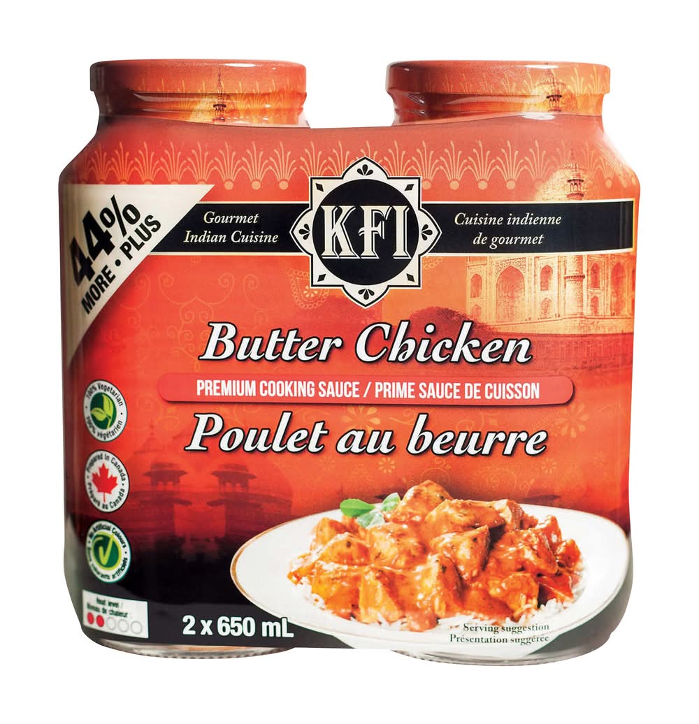 Kfi - Poulet Au Beurre Sauce De Cuisson, 2 × 650 Ml / KFI Butter Chicken Sauce (2 x 650 ml)